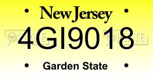 4GI9018 New Jersey License Plate