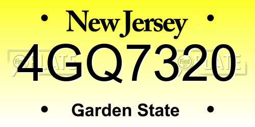 4GQ7320 New Jersey License Plate