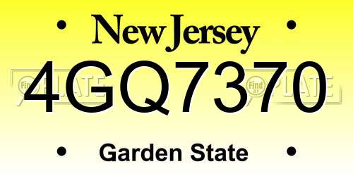 4GQ7370 New Jersey License Plate