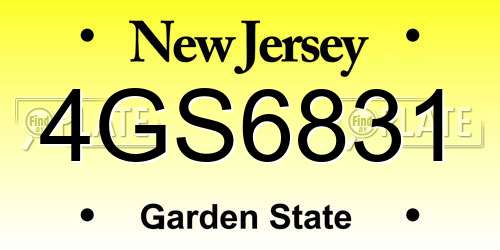 4GS6831 New Jersey License Plate