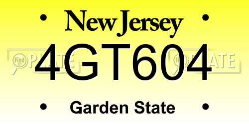 4GT604 New Jersey License Plate