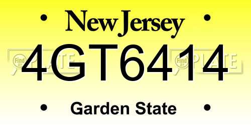 4GT6414 New Jersey License Plate