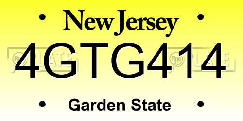4GTG414 New Jersey License Plate