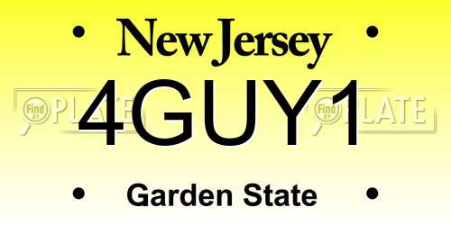4GUY1 New Jersey License Plate