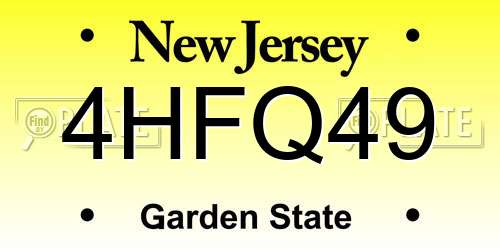 4HFQ49 New Jersey License Plate