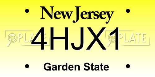 4HJX1 New Jersey License Plate