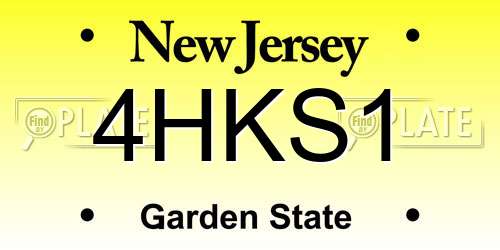 4HKS1 New Jersey License Plate