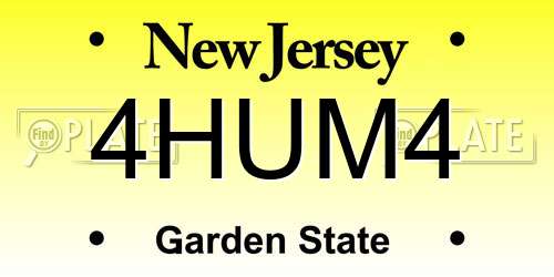 4HUM4 New Jersey License Plate