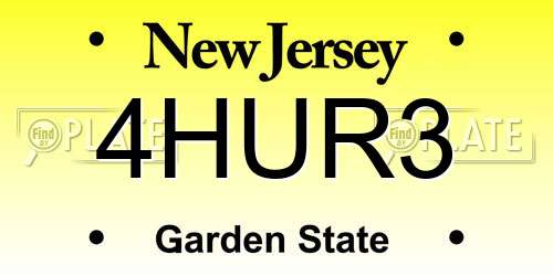 4HUR3 New Jersey License Plate