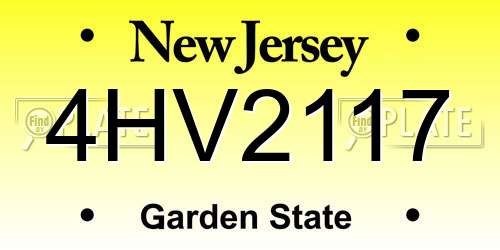 4HV2117 New Jersey License Plate