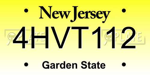 4HVT112 New Jersey License Plate