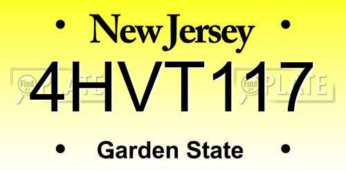 4HVT117 New Jersey License Plate