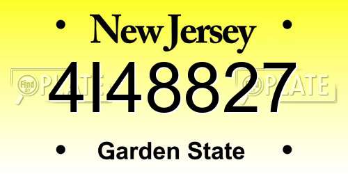 4I48827 New Jersey License Plate