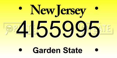 4I55995 New Jersey License Plate