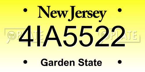 4IA5522 New Jersey License Plate
