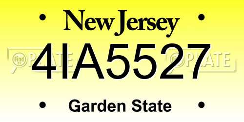 4IA5527 New Jersey License Plate