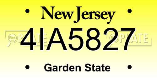 4IA5827 New Jersey License Plate