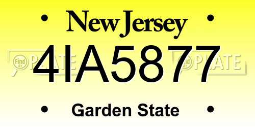 4IA5877 New Jersey License Plate