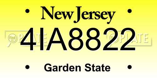 4IA8822 New Jersey License Plate
