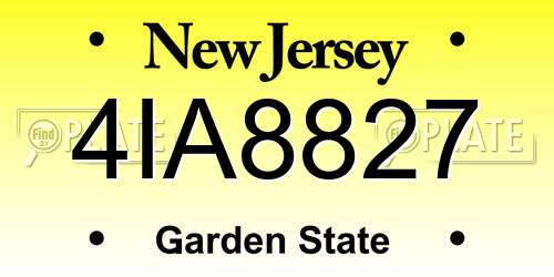 4IA8827 New Jersey License Plate