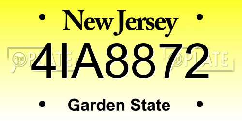 4IA8872 New Jersey License Plate