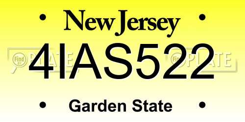 4IAS522 New Jersey License Plate