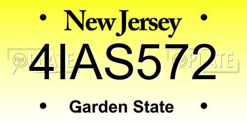 4IAS572 New Jersey License Plate