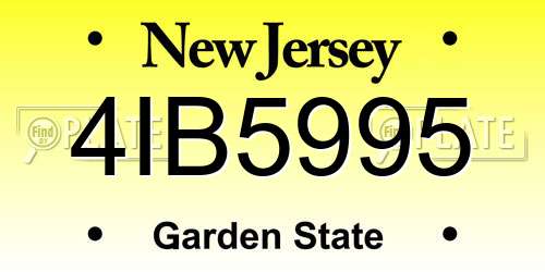4IB5995 New Jersey License Plate