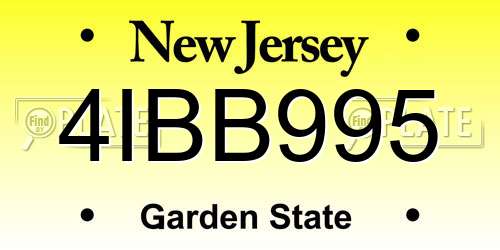 4IBB995 New Jersey License Plate