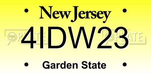 4IDW23 New Jersey License Plate
