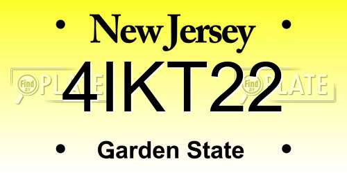 4IKT22 New Jersey License Plate