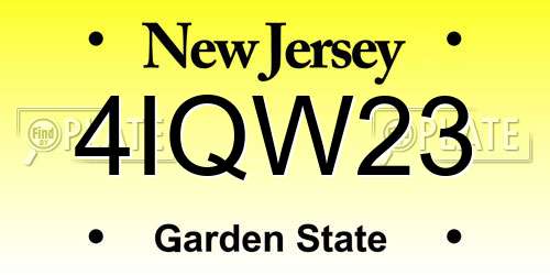 4IQW23 New Jersey License Plate