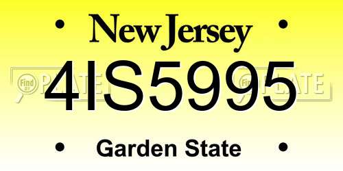4IS5995 New Jersey License Plate