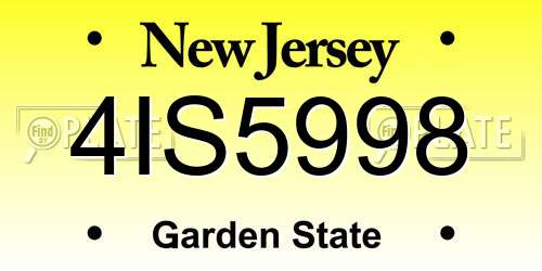 4IS5998 New Jersey License Plate