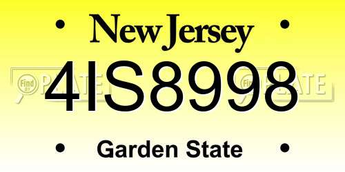 4IS8998 New Jersey License Plate