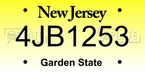 4JB1253 New Jersey License Plate
