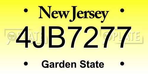 4JB7277 New Jersey License Plate