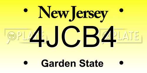 4JCB4 New Jersey License Plate