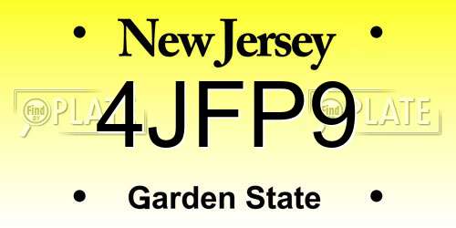 4JFP9 New Jersey License Plate