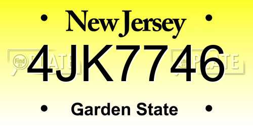 4JK7746 New Jersey License Plate