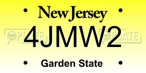 4JMW2 New Jersey License Plate