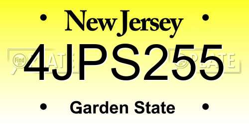 4JPS255 New Jersey License Plate