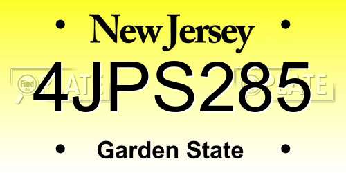 4JPS285 New Jersey License Plate