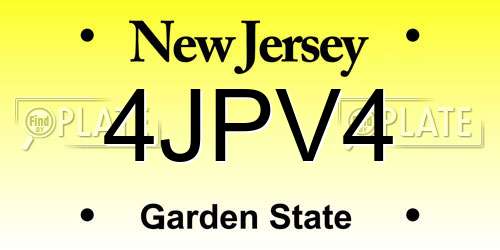 4JPV4 New Jersey License Plate