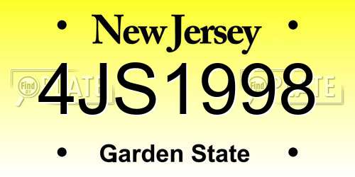 4JS1998 New Jersey License Plate