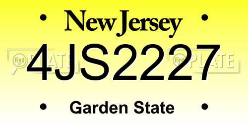 4JS2227 New Jersey License Plate