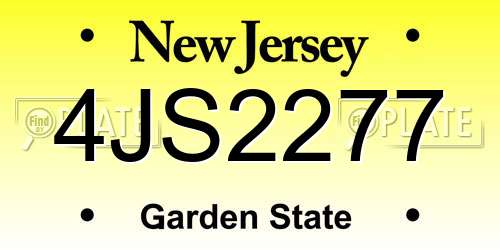 4JS2277 New Jersey License Plate
