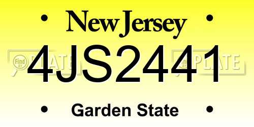 4JS2441 New Jersey License Plate