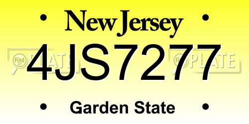 4JS7277 New Jersey License Plate