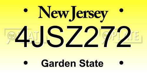 4JSZ272 New Jersey License Plate